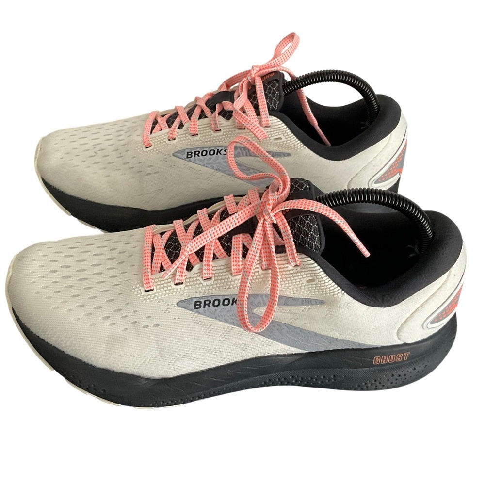 Brooks Ghost 16 Womens Running Shoes Grey Pink Black 1204071B157 Size 10
